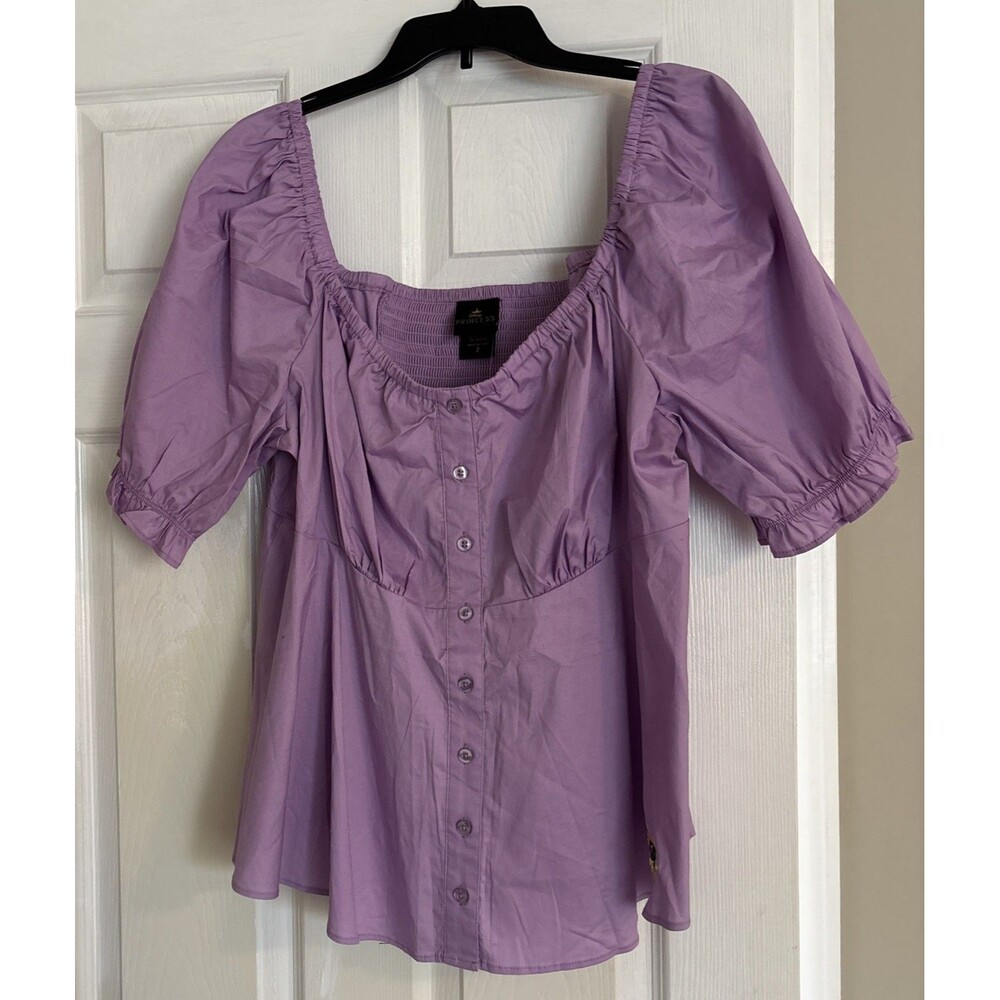 Torrid Disney Princess Rapunzel Peplem Stretch Poplin Blouse Size 2 18-20